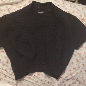 George Black Women's Short Sleeve Sweater Cardigan